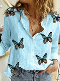 White Yellow Shirts Button Lapel Cardigan Top Lady Loose Long Sleeve Oversized Shirt Womens Blouses Casual Tunic