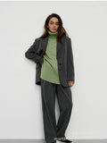 New Loose Knitting Jacket Solid Color High-Collar Loose Autumn And Winter Women's