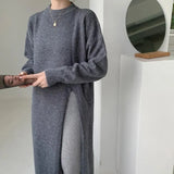 High-waisted Split New Chic and Unique Beautiful Knitted Sweater Dress Women's Fall and Winter Sweater Outside