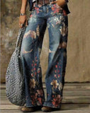 Zingj Plus Size Casual Pants Thin Jeans Wide Leg Pants-Outfit