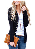 Solid Color V-neck Long Sleeve