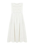Summer Elegant Strapless Midi Dresses Fashion Chic Off Shoulder Backless Dresswear Female Party Evening
