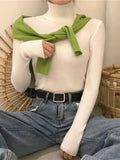 High Neck Jumper Knit Top-Outfit