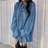 Casual Black Blouse Women Long Sleeve Oversized Korean Style White Sihrts Female Basic Harajuku Streetwear