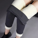 Women Hight Waist Leggings Women Solid Color Legging Comfortable Super Thick Keep Warm Stretchy Leggings Velvet Warm