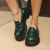 Thick-Bottomed Coarse Heel Leuk-F Wind Small Leather Shoes Spring And Autumn New Retro One-Legged Single