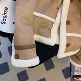 Women's Jackets Fashion Lapel Thick Warm Coats Casual Female Short Jacket