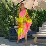 Boho Printed Off Shoulder Kaftan Plus Size Women Clothes Summer Sexy Beach Wear Tunic Casual High Street Dresses