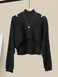 Winter Two Piece Sets For Women Outfits Ladies Elegant Long Sleeve Knitted Sweater And High Waist A-line Pleated Skirt