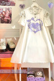 Lace-up Off Shoulder Y2k Print A-Line O Neck Dress Summer Tshirt Short Sleeve Dresses Women Black Harajuku Hotsweet