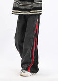 Vintage Multiple Side Stripes Zipper