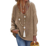 Pullover Sweater V-neck Long-sleeved Knitted
