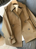 New Autumn Winter Khaki Minimalist Women's Trench Coat Sashes Windbreaker Loose Long Sleeve Double Breasted
