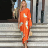 Boho Printed Off Shoulder Kaftan Plus Size Women Clothes Summer Sexy Beach Wear Tunic Casual High Street Dresses