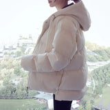 Women Harajuku Y2k Down Cotton Jacket Fashion Solid Winter Coat Warm Thick Parkas Korean Preppy Style Female Loose