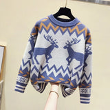 autumn and winter knit sweater women Korean style loose and lazy style pullover long sleeve o