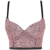 Handmade Sequin halter bustier corset crop top women summer indie tank party y2k top clubwear Cropped tube womens tops