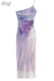 Purple Slip Bodycon Dress Women Ruched Tulle Long Dresses Women Summer Backless Sexy Dress Off Shoulder Night Party