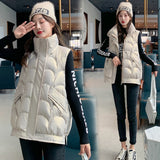 Fashion 2021 New Autumn Winter Short Cotton Vest Women Jacket Glossy Sleeveless Coat Warm Ladies Winter