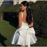 Women's Explosive Bows A Word Shoulder Party Dress +