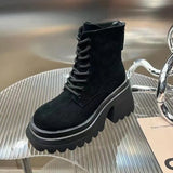 Brand Women High Heels Suede Chelsea Ankle Boots 2022 New Designer Wedges Sport Casual Shoes Ladies Zipper Snow