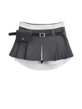 Women's Pleated Skirts Grey Vintage Female Streetwear Korean High Waist Fashion Y2k E-girl A-line Black Mini Skirt Shorts