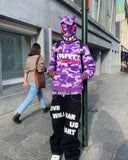 New Y2K Hoodie Hip Hop Camouflage Print Oversized Zipper Hooded Sweatshirt Harajuku Street Punk Rock Jacket Tops