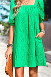 Green Summer Dresses for Women Casual Short Dresses Beautiful Elegant Outfits Short Sleeve Summer Dresses for Women