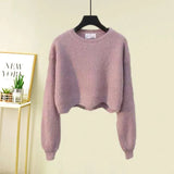 Women Autumn Winter Warm Knitted Two Pieces Sets Korean Long Sleeve Pullover Sweater Top And High Waist Skirts