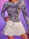 sleeve crop top with floral