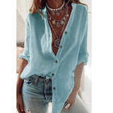 Street Hipster Pure Color Cotton Sleeves Loose-fitting V-neck Long Women's