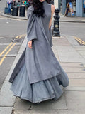 High Collar Backless Maxi Dress Women Sleeveless Slim Fit Pleated Robes 2024 Spring Fashion Female Party Evening