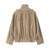 New Fashion Temperament Women's Suedo Texture Leather Coat