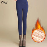 New Fashion High Waist Autumn Winter Women Thick Warm Elastic Pants Quality S-5XL 6XL Trousers Tight Type Pencil