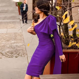 Sleeve Bandage Dress 2022 New Womens Yellow Bandage Dress Elegant Sexy Bowknot Evening Club Party Dress High Quality