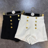 2022 Spring New Arrivals Double Breasted High Waist Slim Temperament Women Fashio Shorts