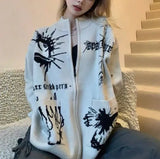 Different Print Big Pocket Knit CardiganOutfit