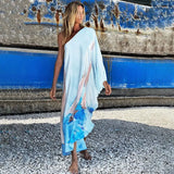 Boho Printed Off Shoulder Kaftan Plus Size Women Clothes Summer Sexy Beach Wear Tunic Casual High Street Dresses