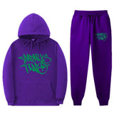 Popular Letter Gothic Print Hoodies Sweatpants Men Y2K New Street Hip Hop Fashion Sports Suit Unisex Casual Loose