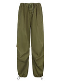 Size Friendly Low Waist Parachute Cargo Pants- Outfit