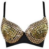 Handmade Sequin halter bustier corset crop top women summer indie tank party y2k top clubwear Cropped tube womens tops