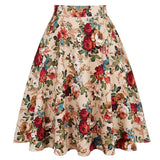 Summer Midi Skirt Runway Vintage Rockabilly Sundress Red Womens Sexy Pinup 50S Cotton Polka Dot Pattern Skater