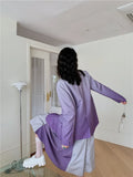 Gradient Purple High Fashion Blazer Jackets For Women 2021 Elegant Designer Coat Loose Blazer Jacket Outerwear