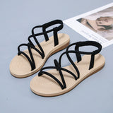 Summer Women Sandals Fashion Plus Size Flat Sandals Women Comfortable Rope Roman Ladies