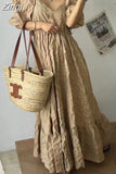 Summer Puff Sleeve Women Ruffes Dress Ladies Womens Cotton Pullover Long Dresses New Fashion Casual Loose Pleated