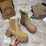 Boots Suede Leather Women Flat Platform Short Boots Ladies Shoes Fashion Autumn Winter Boots Platform