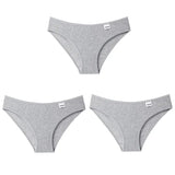 3PCS/Set Women's Panties Striped Cotton Underwear Solid Color Briefs Low-Rise Soft Panty Women Underpants Female