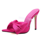 Zingj Station Pointed High Heels Big Bow Fine With Cool Slippers Long-Term Spot 35-42-Outfit