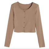 Sexy T-shirt Women Long Sleeve Two Piece Tops Solid Irregual Tank + Cardigan E Girl Crop Tops Spring Fashion Tee