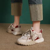 Layer Of Cowhers Old Dad Shoes 2025 Spring And Summer New Breathable Mesh Thick Bottom Casual Lace Single